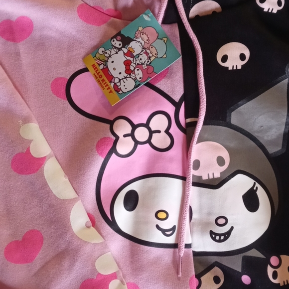 half kuromi half melody moletom com capuz